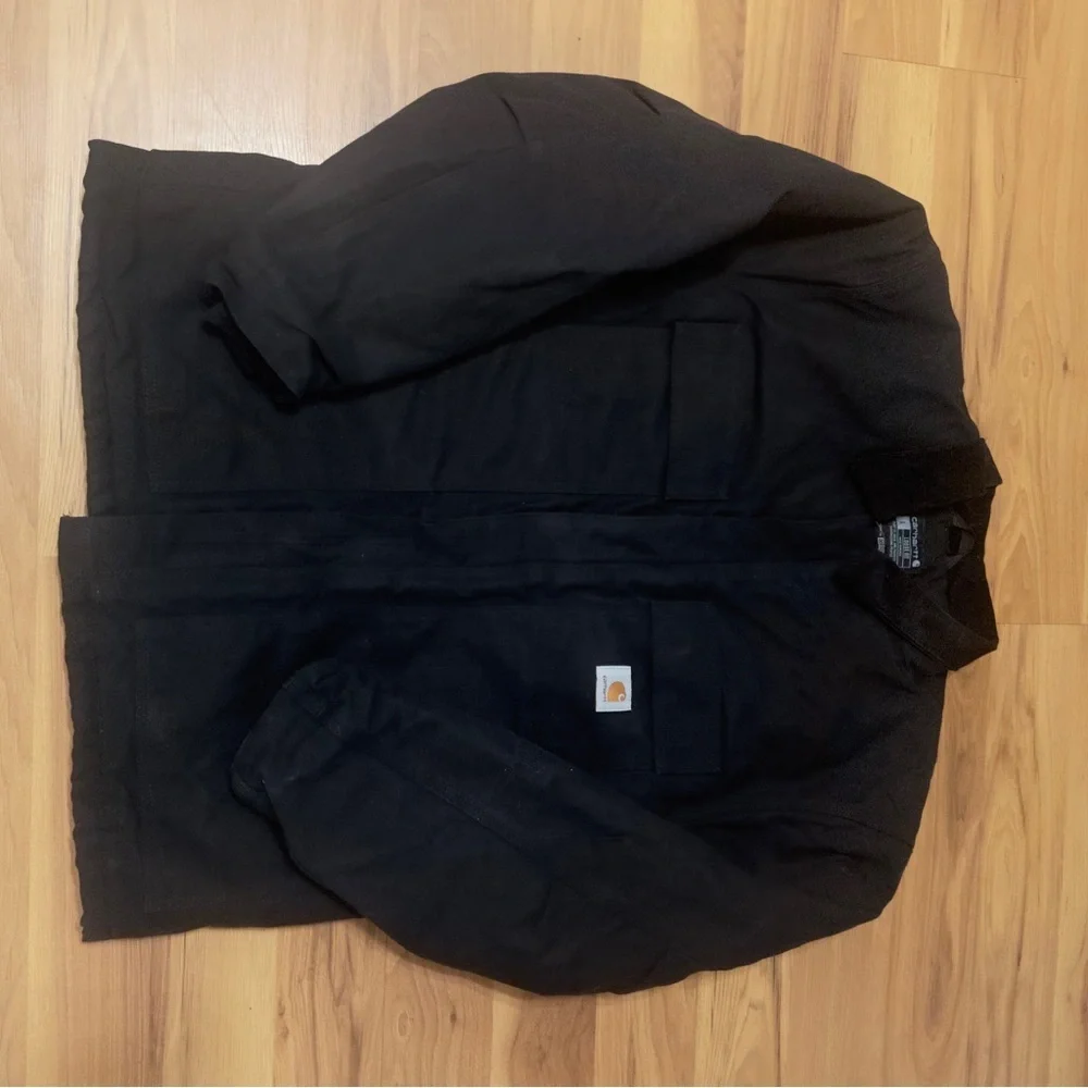 Carhartt Men's Duck Canvas Jacket Black Sz Large Loose Fit